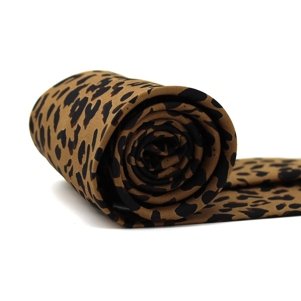 Show Your Wild Side Microfiber Polyester Custom Neck Ties Unrestrained Spotted Tan Taupe Untamed Cheetah Leopard Print Mens Ties