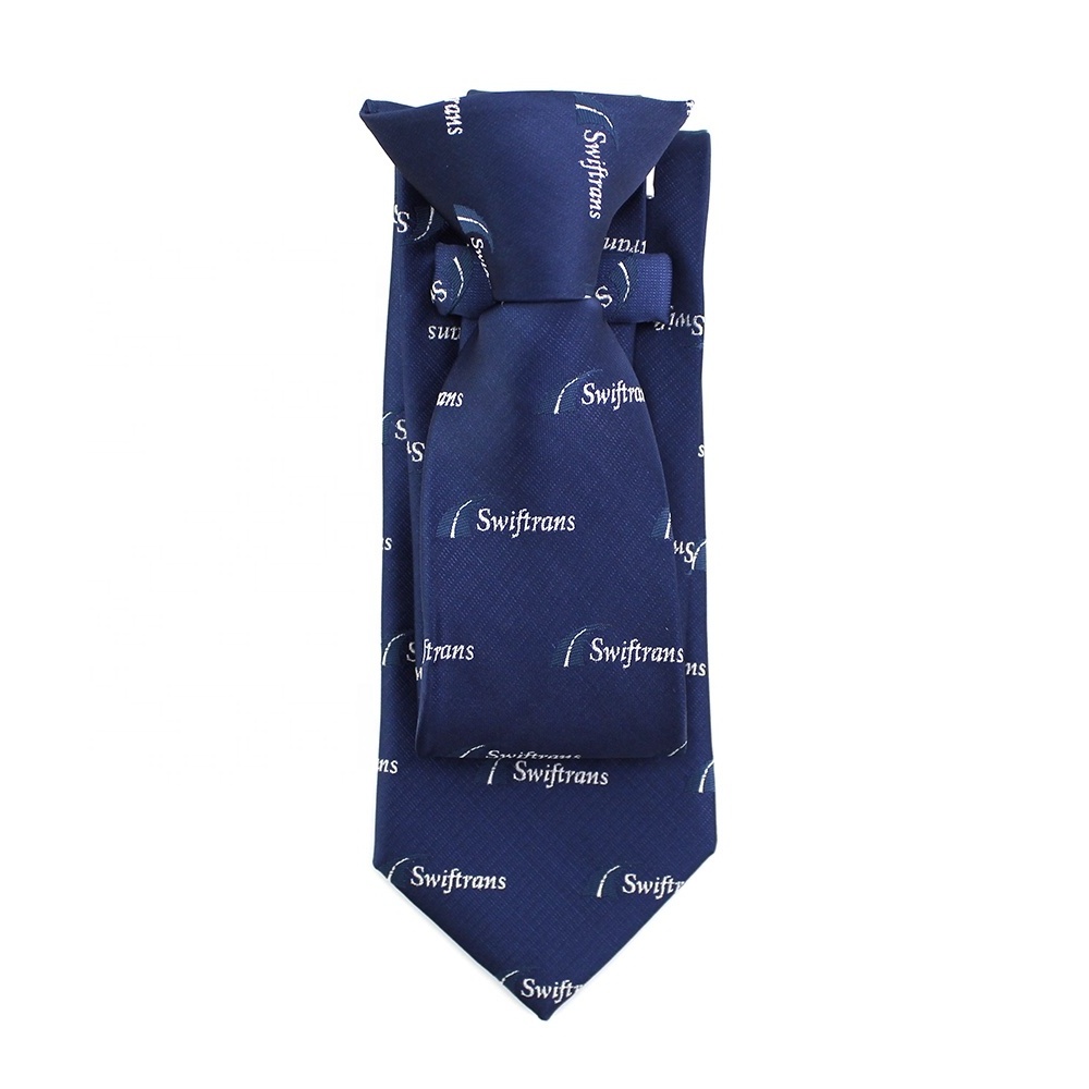 Simplify Matters Zhejiang Custom Men Male Necktie Microfiber Polyester Woven Neck Tie Navy Blue Clip On Mens Official Ties