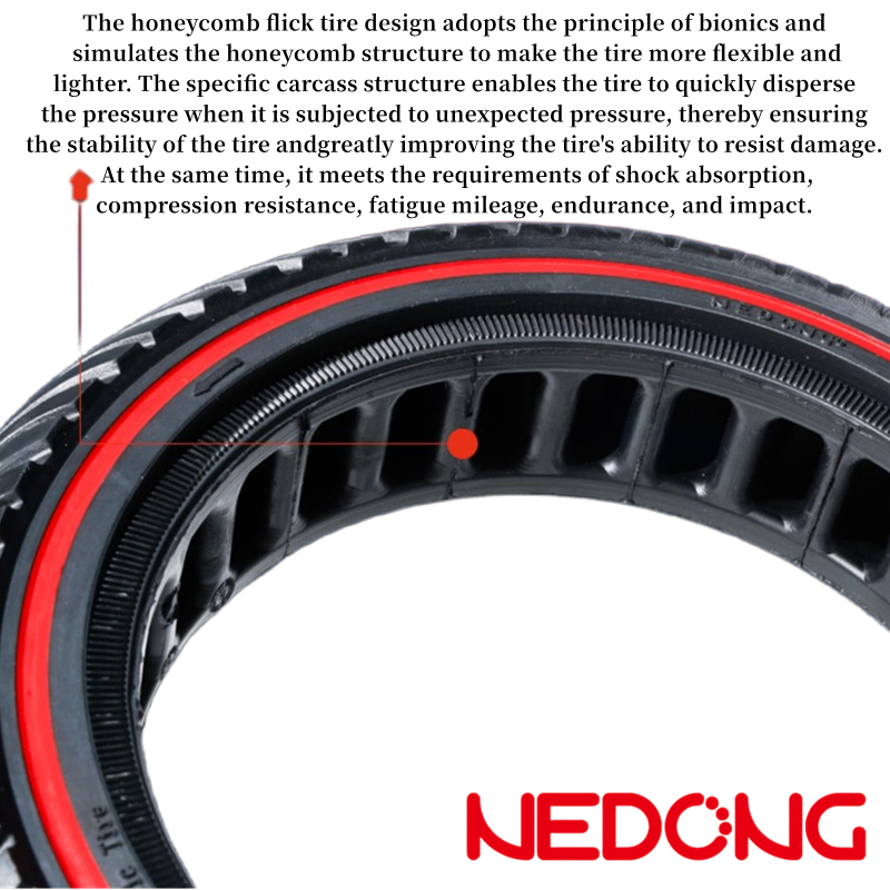 Nedong 10x2.5  light and elastic honeycomb solid tires 10 inch 60/70-6.5 Explosion-proof tires for Ninebot Max G30