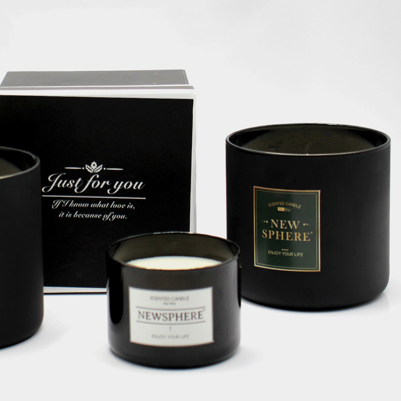 High Quality Luxury Customized Private Label Candles Black Round Bottom Private Scented Candles