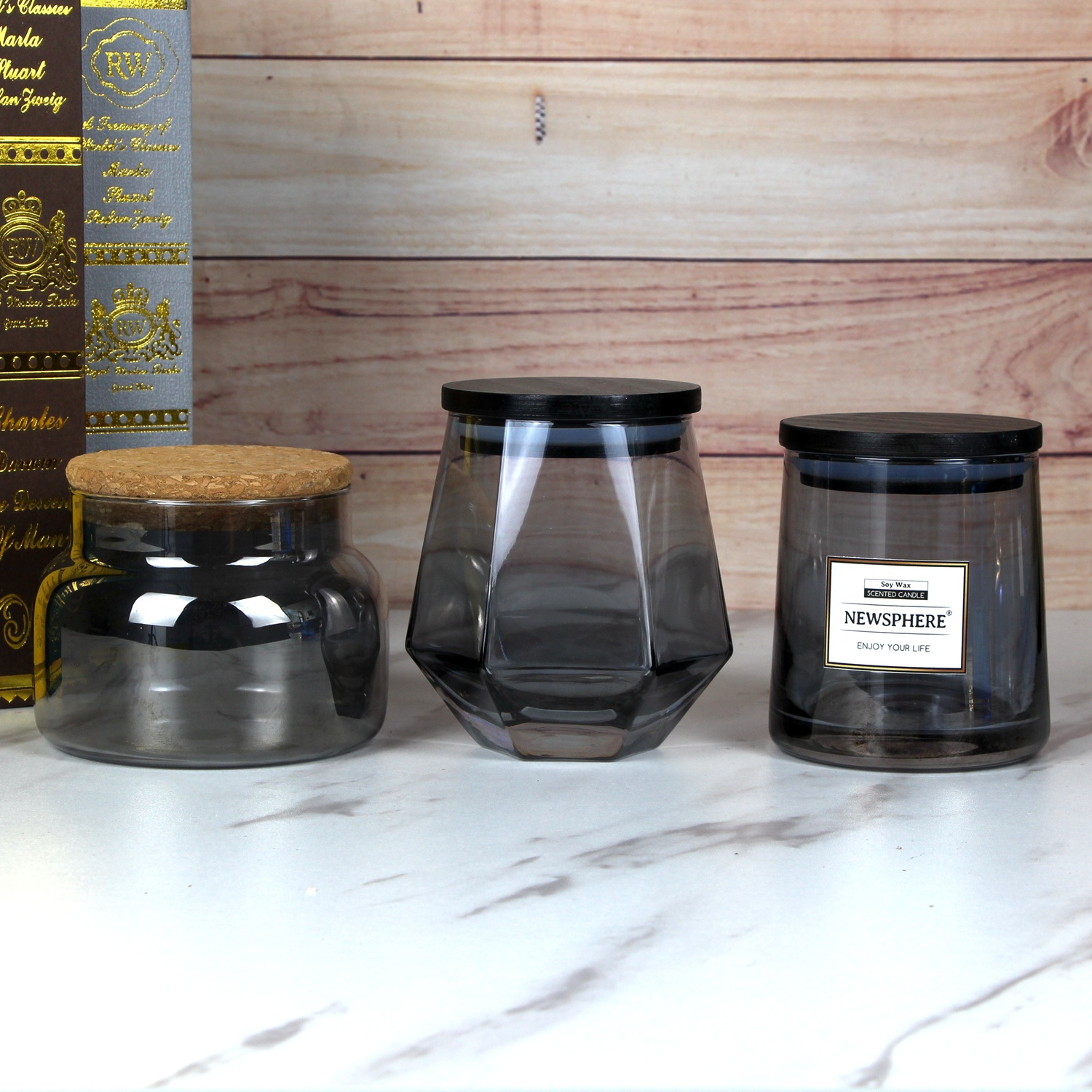 8oz 12oz Exclusive Customizable High Quality Luxury Glass Candle Jars For Candle Making Candle Container With Lids