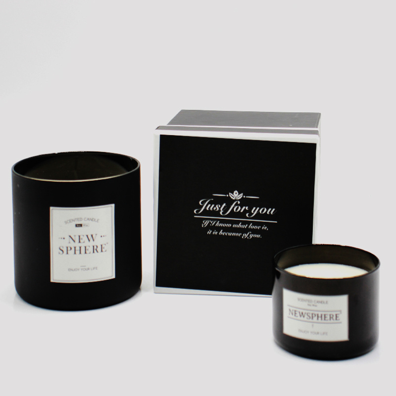 High Quality Luxury Customized Private Label Candles Black Round Bottom Private Scented Candles