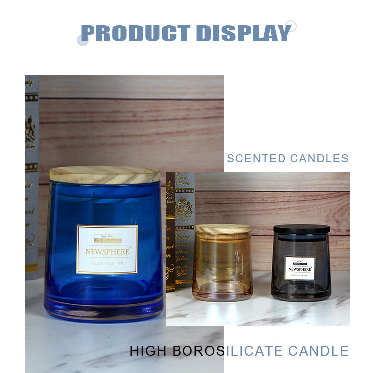 8oz 12oz Exclusive Customizable High Quality Luxury Glass Candle Jars For Candle Making Candle Container With Lids