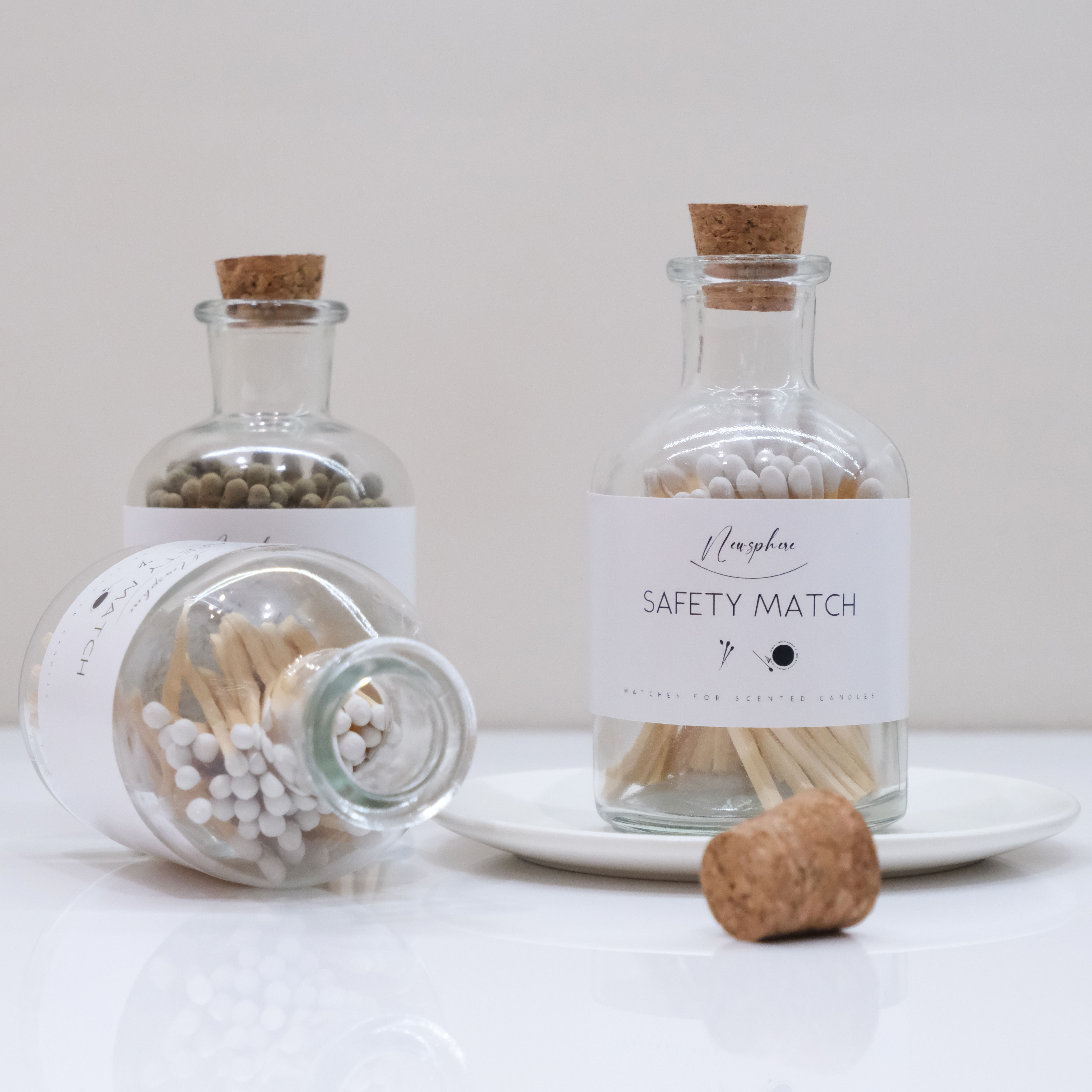 Beautiful matches match sticks in glass jar