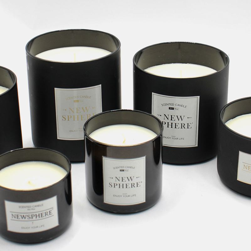 High Quality Luxury Customized Private Label Candles Black Round Bottom Private Scented Candles