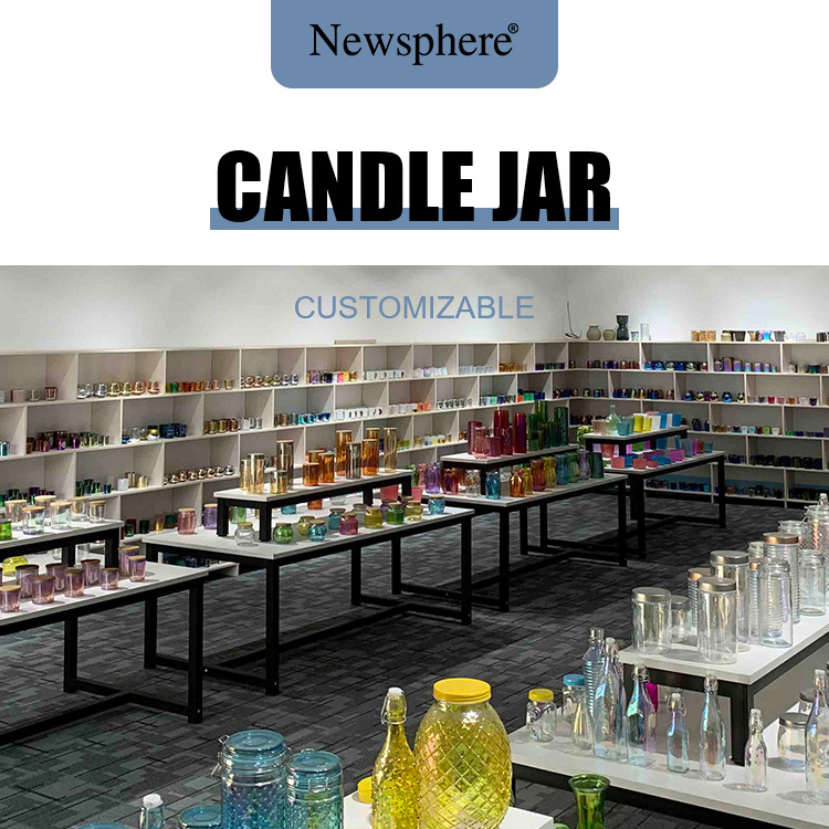 8oz 12oz Exclusive Customizable High Quality Luxury Glass Candle Jars For Candle Making Candle Container With Lids