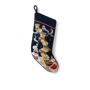 2021 Guangzhou Christmas Santa and Reindeer Needlepoint Stockings