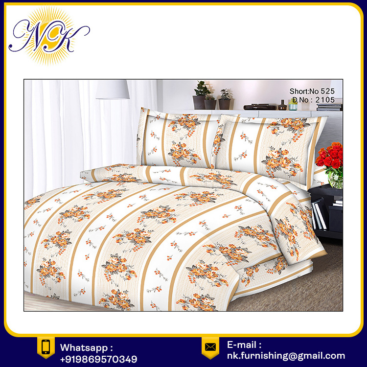 Hand Woven 100% Cotton Floral Design White Indian King Size Double Bed Sheet With Duvet Pillow Covers Wholesaler