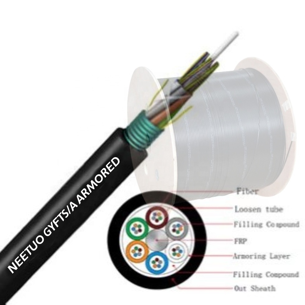 Optical Fiber Cable 288 core GYFTS FRP loose tube direct buried underground armored fiber optic cable