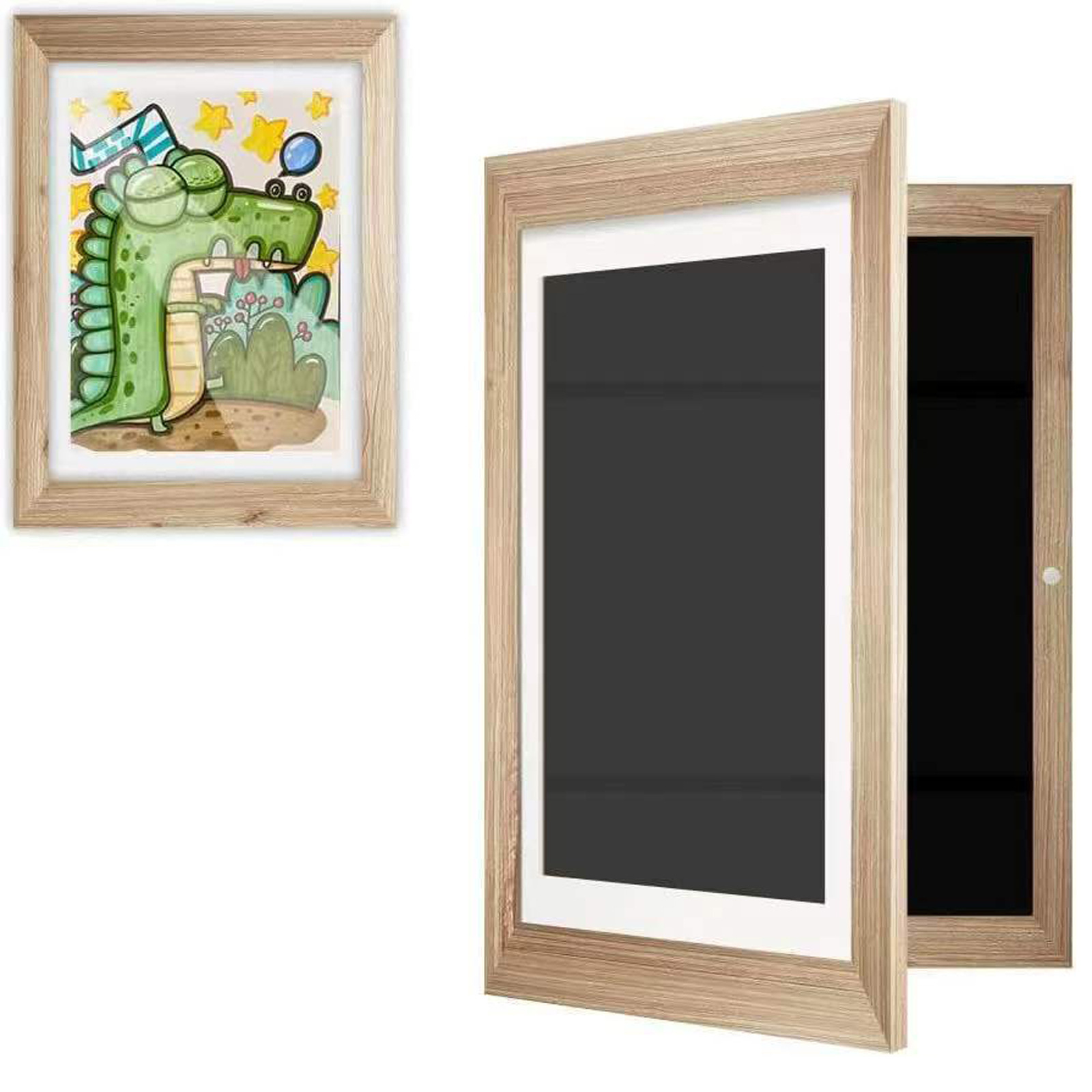 Children Art Frames Front Open Changeable Kids Wooden Frametory for Poster Photo Drawing Paintings Pictures Display Home Decor