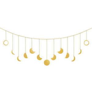 Moon Shining Phase Garland Decoration Chains Gold Wall Hanging Ornaments Convenient Apartment Background Wall Decoration