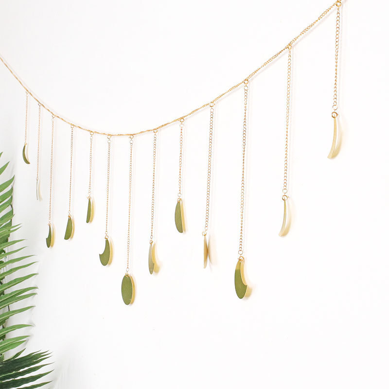 Moon Shining Phase Garland Decoration Chains Gold Wall Hanging Ornaments Convenient Apartment Background Wall Decoration