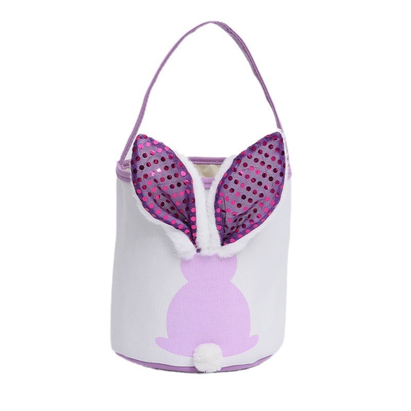 Glowing Bunny Basket Creative Light Up Easter Decorations Rabbit Ear Candy Bag Easter Decor Supplies Tote Bucket Gift Bag