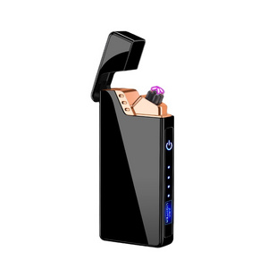 feuerzeug Custom Wholesale Cigarette Electric Lighter Rechargeable Double Arc USB charging Lighter Flameless Plasma electronic