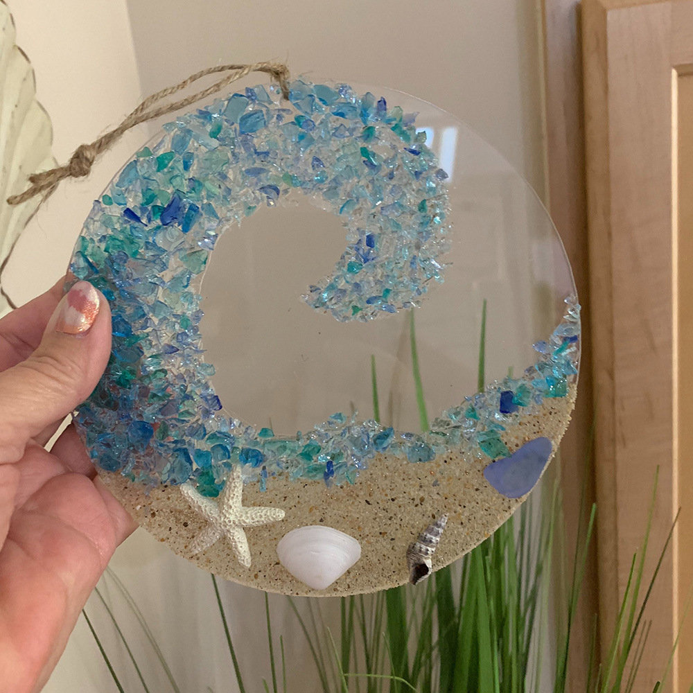 Acrylic Sun Catcher Beach Home Decor Kid Room Bedroom Wall Art Sun Catcher Pendant Sea Glass Art Beach Art Beach Lover Gift