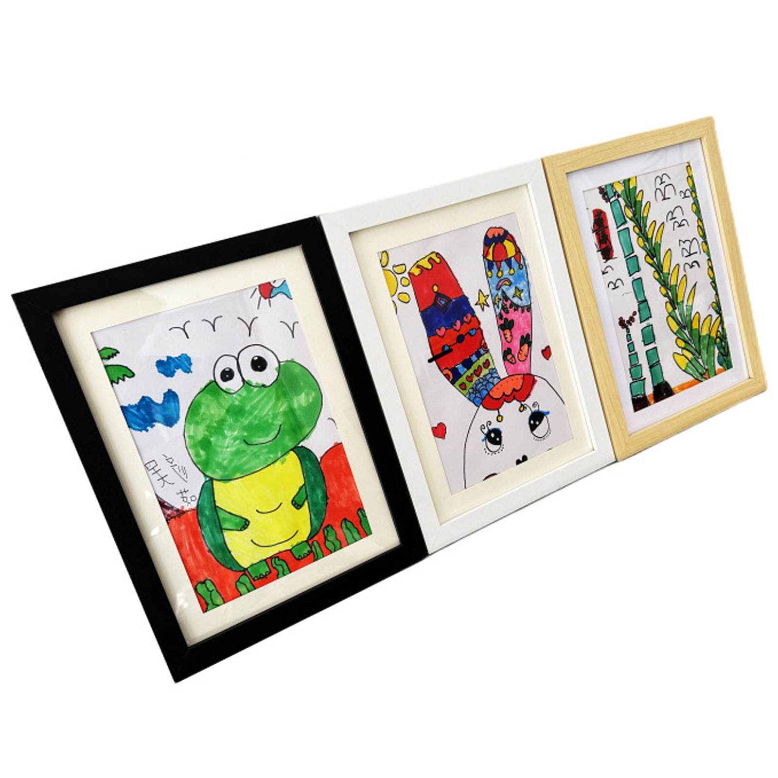 Children Art Frames Front Open Changeable Kids Wooden Frametory for Poster Photo Drawing Paintings Pictures Display Home Decor