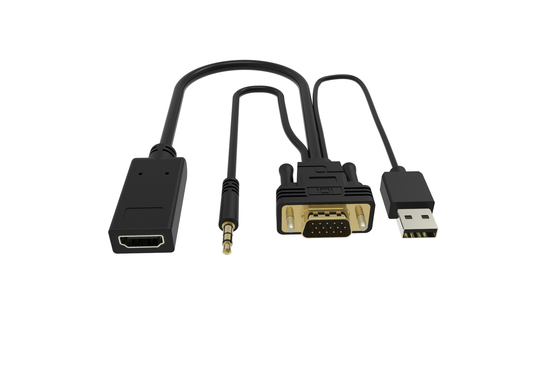 VGA to HDMI male to female Adapter Converter Cable with 3.5mm Audio and USB 5V power supply 1080P Converter