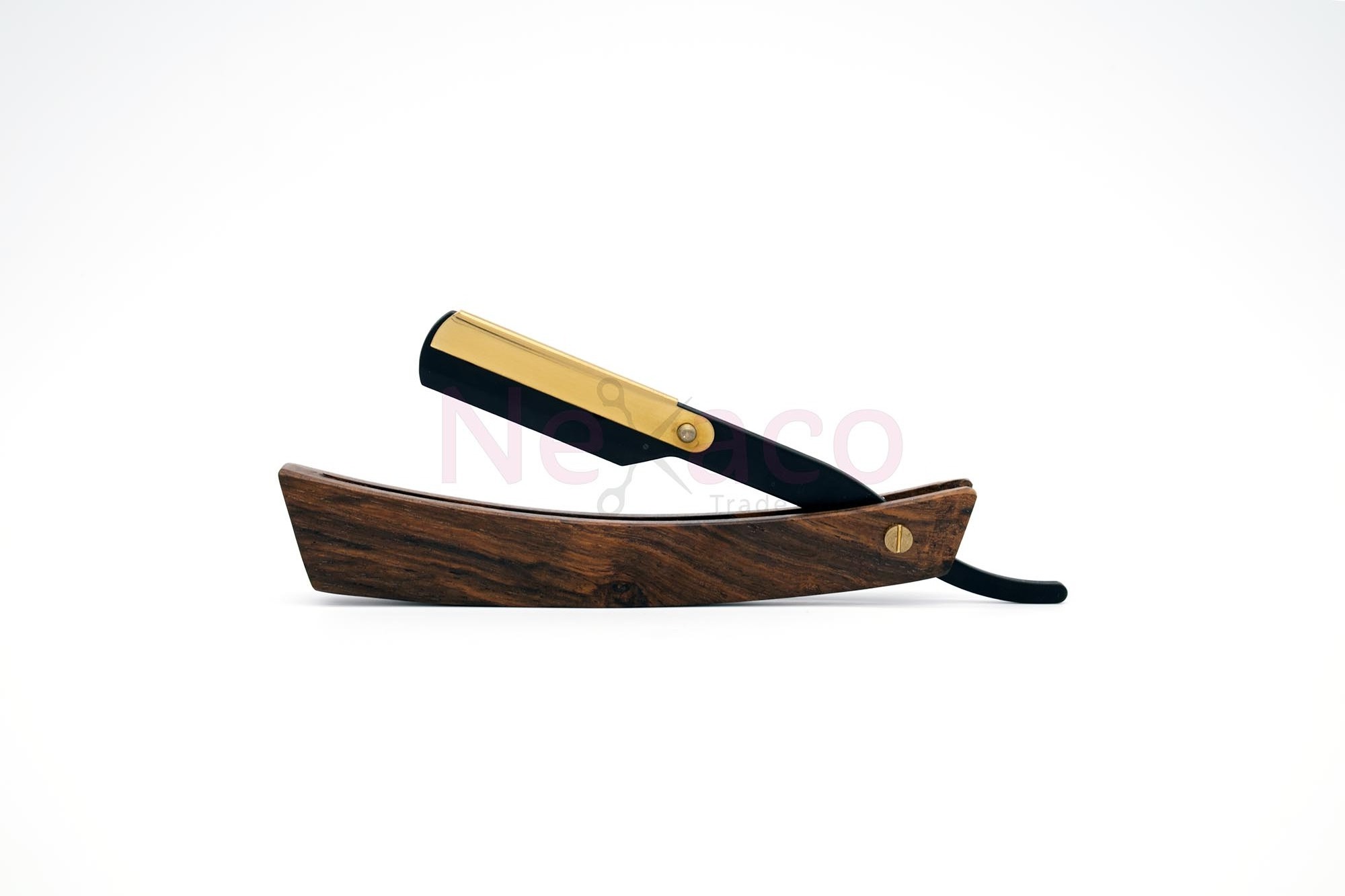 Professional Straight Barber Wet Shaving Razor / Shavette Razor Natural wooden handle Polish Finish surface