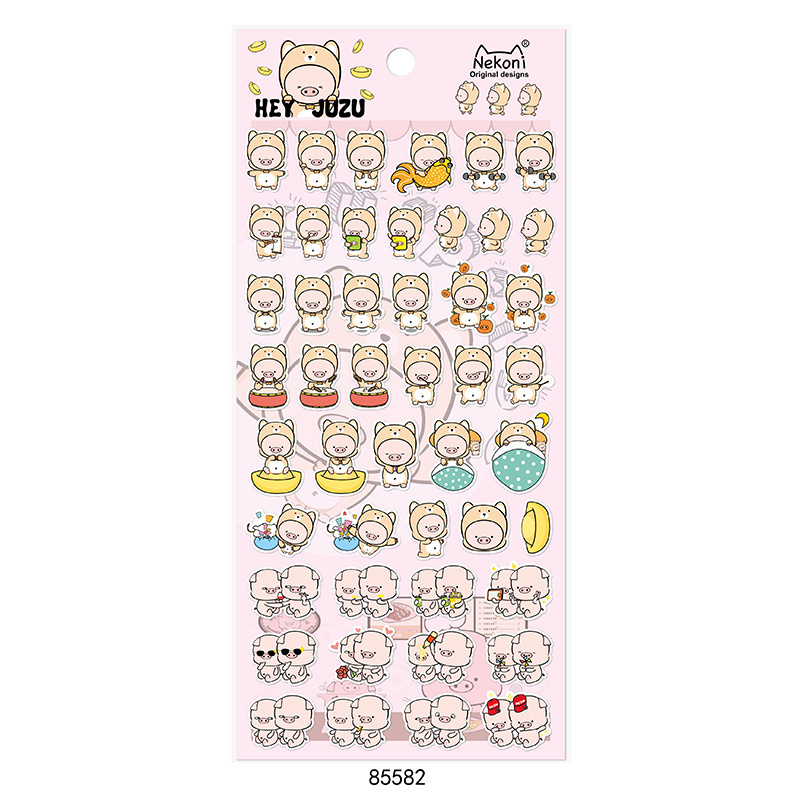 Nekoni Pig PVC Vinyl Stickers Kawaii Sticker Cartoon Decal Custom Decorative Decals Adhesive Decals for Kids Stickers