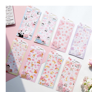 Nekoni Original Design PVC Aesthetic Stickers Decals Animal Sticker Japanese Cherry Blossom Festival Sakura Washi Stickers