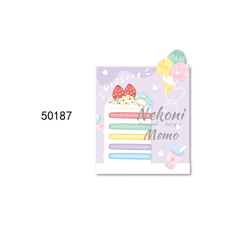 Nekoni Notepads Notes Pad Notebook Kawaii Dessert Portable Note Pads Paper Index Bookmark Office Supplies Hot Sale Mini Notebook