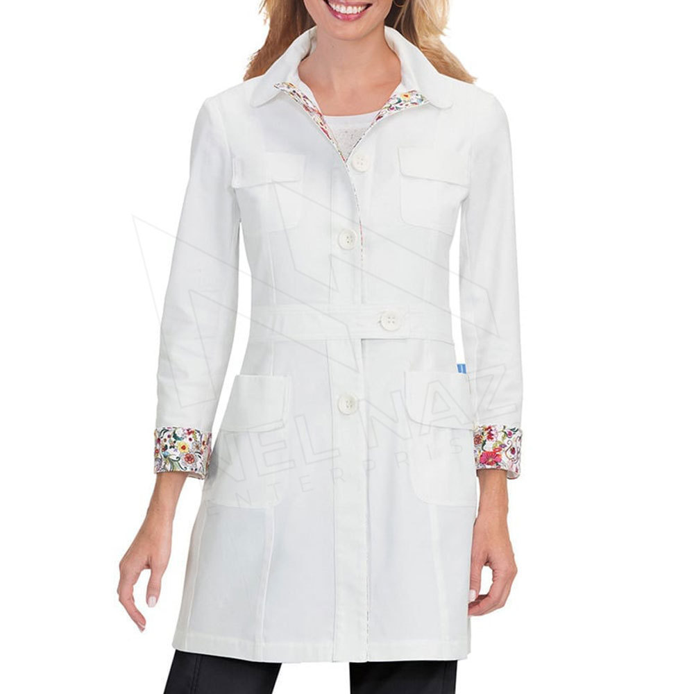 Customized White Medical Scrubs Lab Coat for Unisex Wholesale Hospital Doctor Full Sleeve Coat