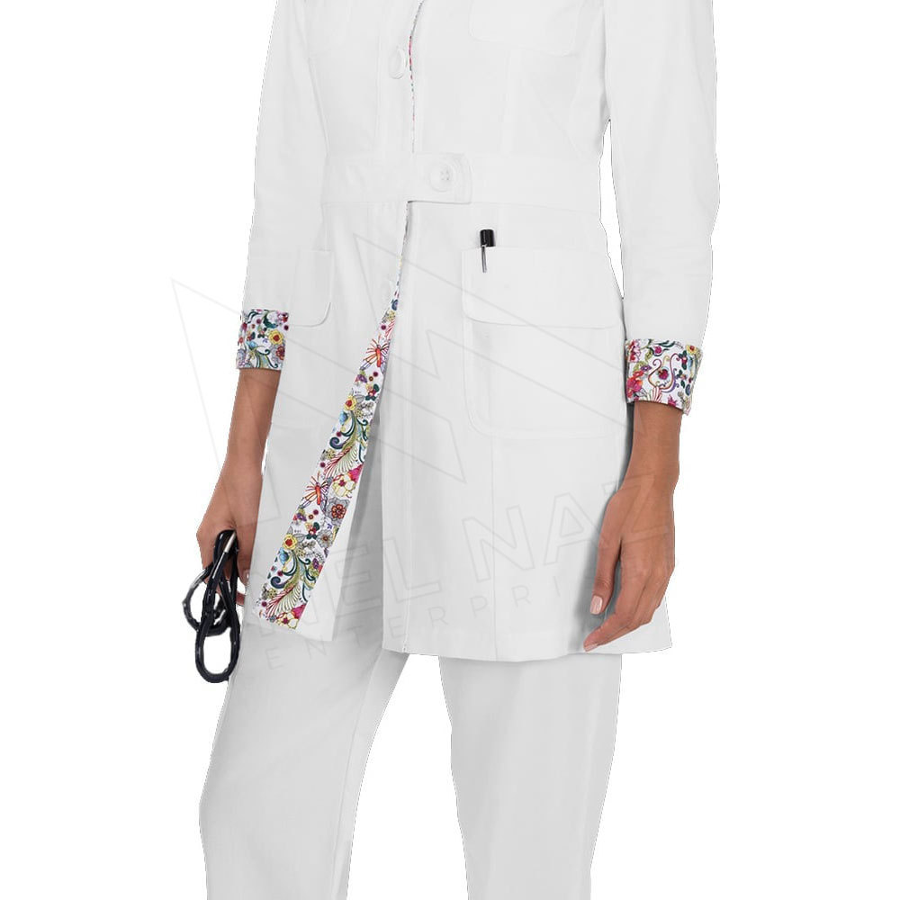 Customized White Medical Scrubs Lab Coat for Unisex Wholesale Hospital Doctor Full Sleeve Coat