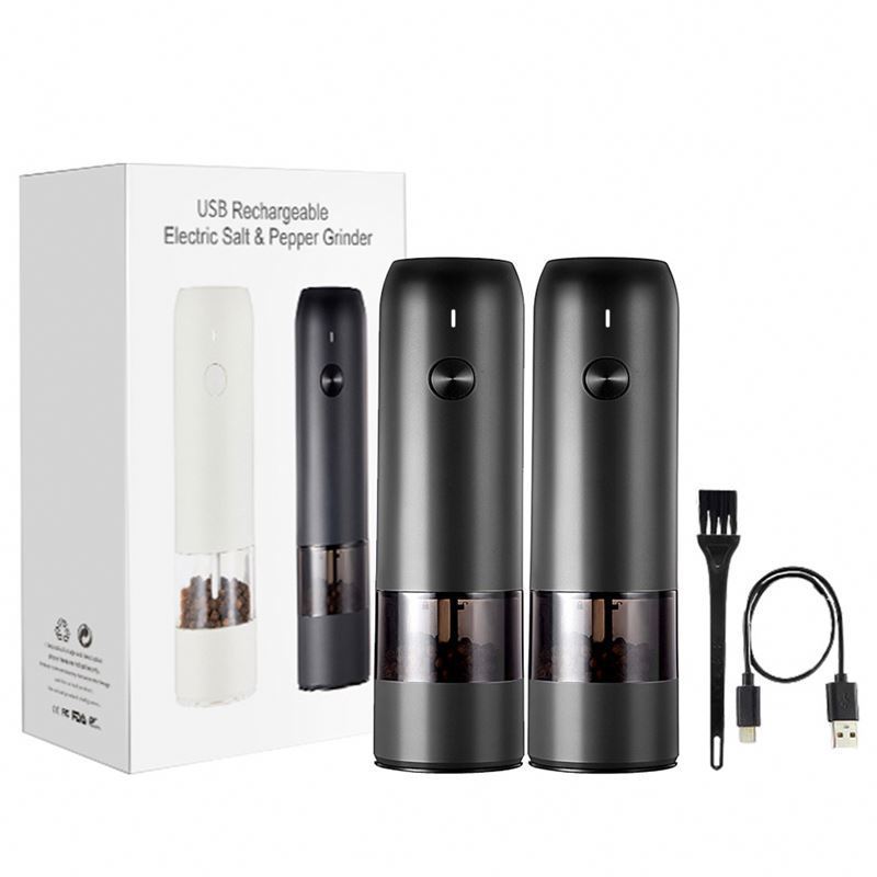 New Arrivals Led Light Usb Rechargeable Pepper Red  Mill, Electric Salt And Pepper Grinders Sets