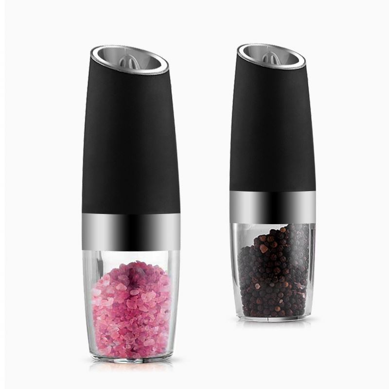 New Arrivals Gravity Salt & Pepper Mill Set Battery, Automatic Salt Pepper Spice Mill Grinder Electric Salt And Pepper Grinder