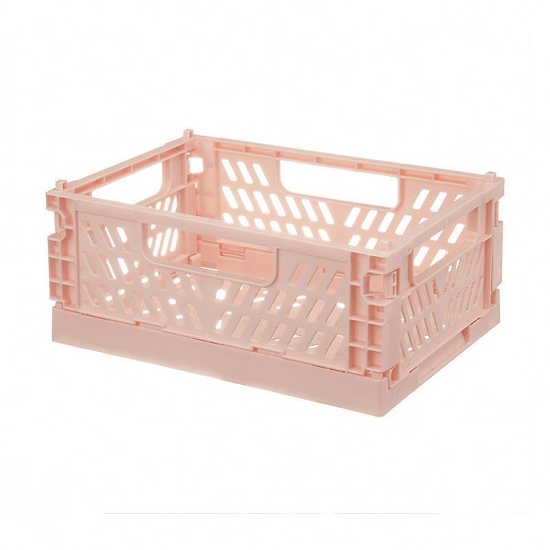 Best Price Mini Collapsible Storage Baskets, Stackable Storage Bin Crates Container Folding Plastic Storage Box