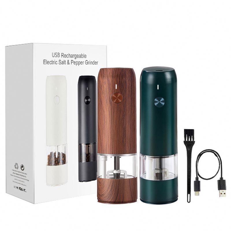 New Arrivals Led Light Usb Rechargeable Pepper Red  Mill, Electric Salt And Pepper Grinders Sets