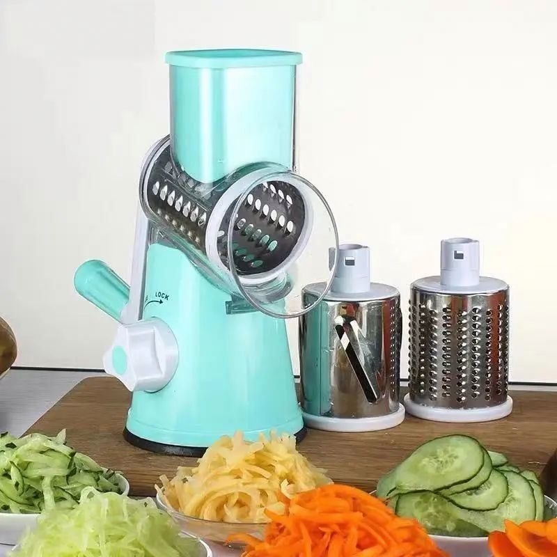 Hot Sale Rotary Handheld, Vegetable Slicer Stainless Steel Drum Rotary Cheese Graters With Suction Cup Feet