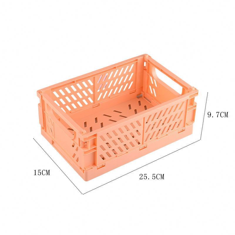 Best Price Mini Collapsible Storage Baskets, Stackable Storage Bin Crates Container Folding Plastic Storage Box