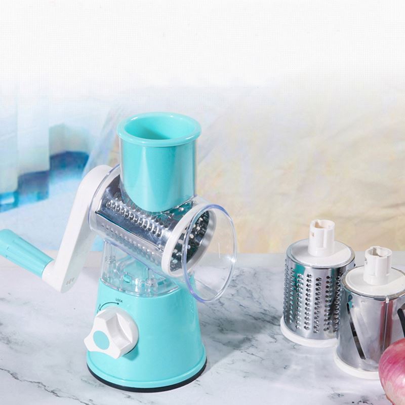 Multifunctional Kitchen Table Top Grater, Accessories Spiral Slicer Rotary Cheese Graters Fast Fruit Vegetable Chopping Slicer