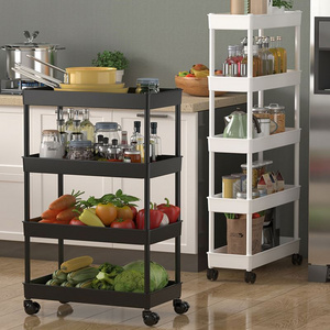 Pink Square Plastic Utility Mobile Rolling Cart 3-Tier And 2 Tier, Without Handle, Serving Home Shelves Storage Rack