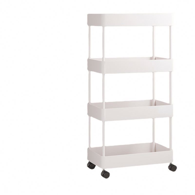 Functional 4-Tier Black Metal Kitchen Trolley, Storage Carts For Home Pantry Organization