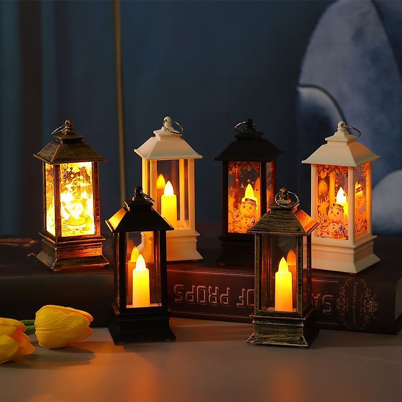 New Creative Halloween Atmosphere Small Night Light, Christmas Led Light Bedroom Bedside Christmas Decoration Retro Candle Lamps