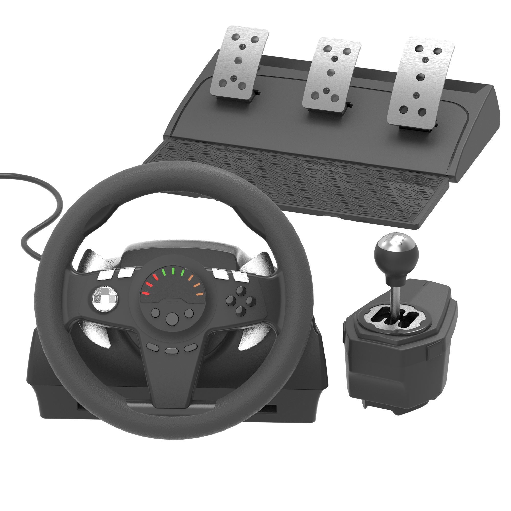 270 Degree Rotating Racing Wheel with Vibration Motor Shifter & 2 Pedals Compatible for PC PS3 PS4 PS5 Xbox Nintendo Switch