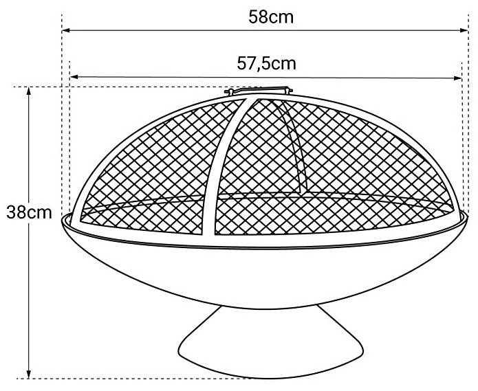 Round Shape Fire Bowl  Small Column Foot Charcoal Fire Pit