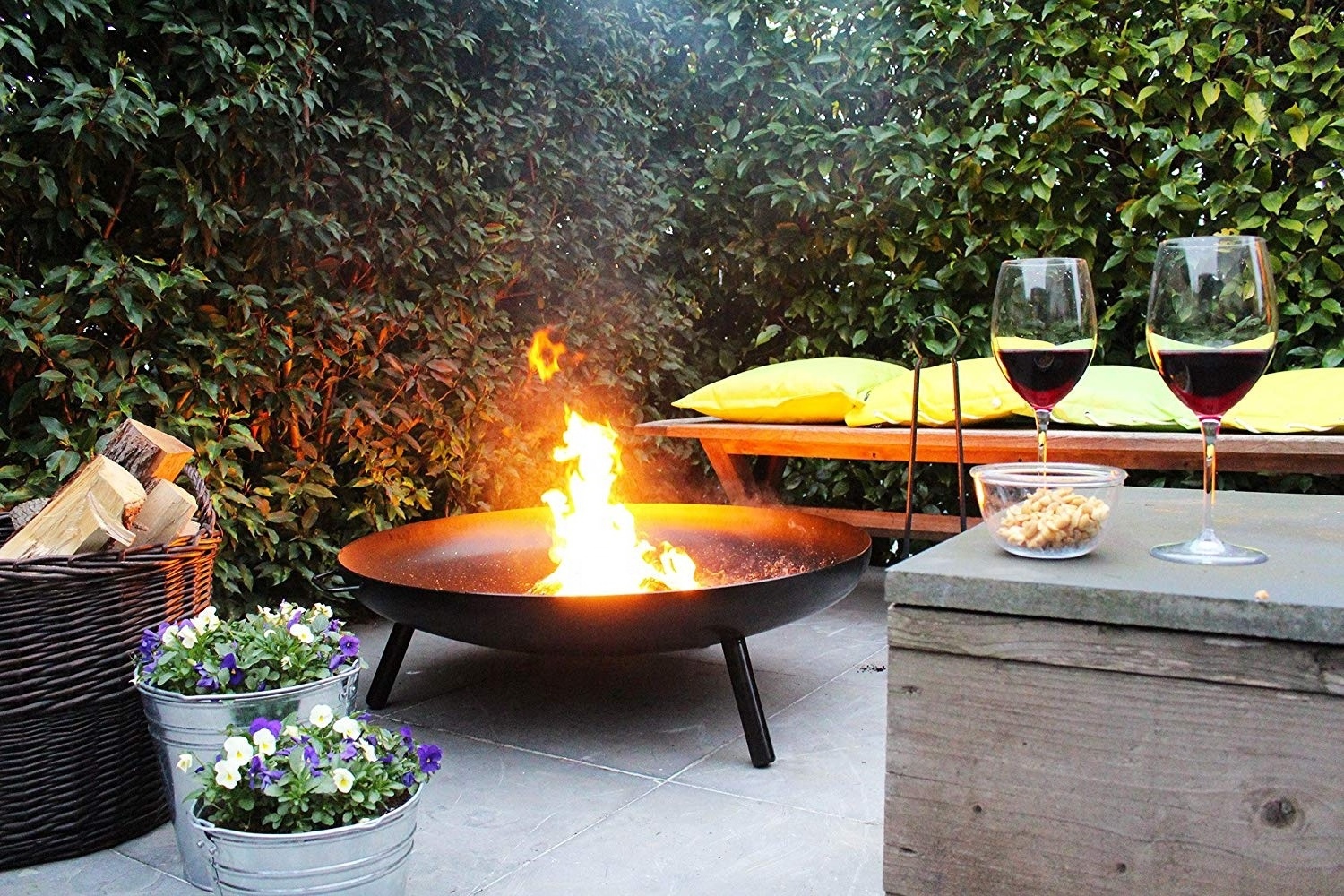 Dia100 cm Outdoor Fire Pit High Quality Fire Bowl With 2 Handles