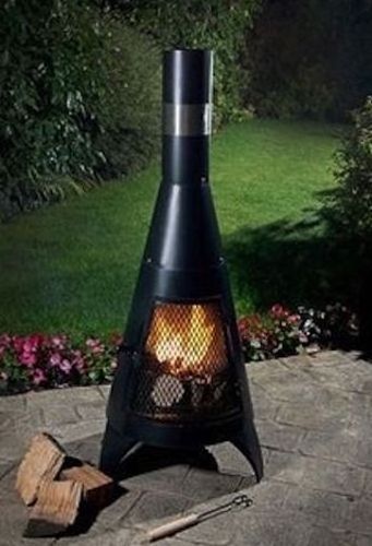 Garden Steel Charcoal Chimney Patio Heater Fire Pit BBQ Chimnea