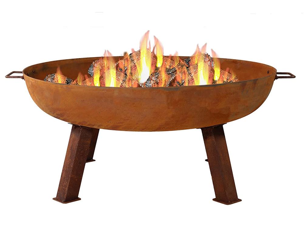 34-Inch Outdoor Wood Burning Fire Bowl  Backyard Patio Outdoor Fire Pit