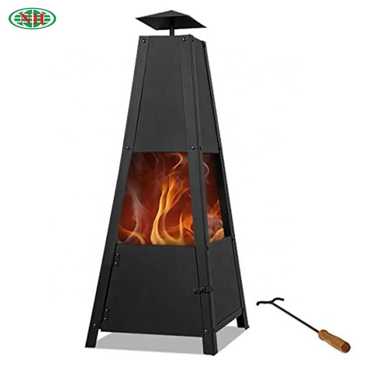 Chiminea Tower Shape Fireplace Garden Fire Stove