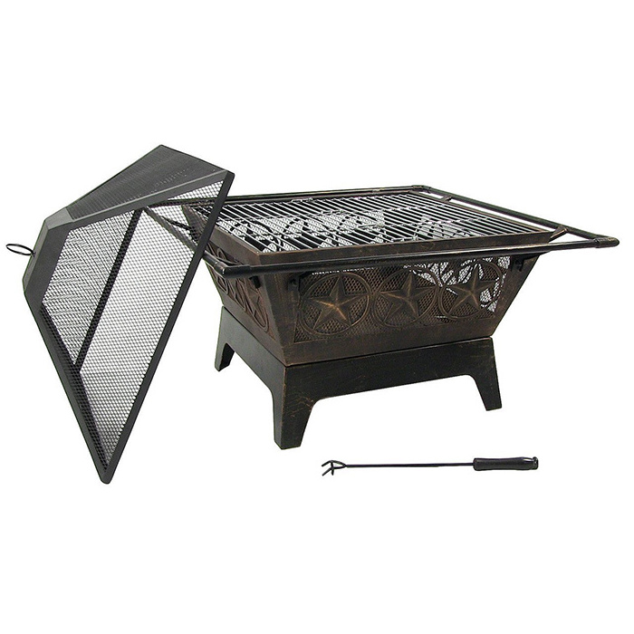 Large Bonfire Wood Burning  Heater Outdoor Fire Pit & Charcoal  Firepit for Outside