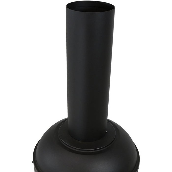 Black Chiminea Garden Treasure Fire Pit with long chimney