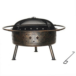 Metal Steel Moon and Star Fire Pit with Poker