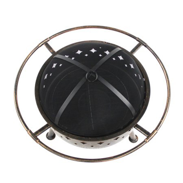 Metal Steel Moon and Star Fire Pit with Poker