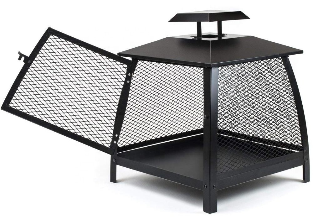 Outdoor Patio Heating Mesh Garden Fire Basket Brazier Spark Screen Fire Pit