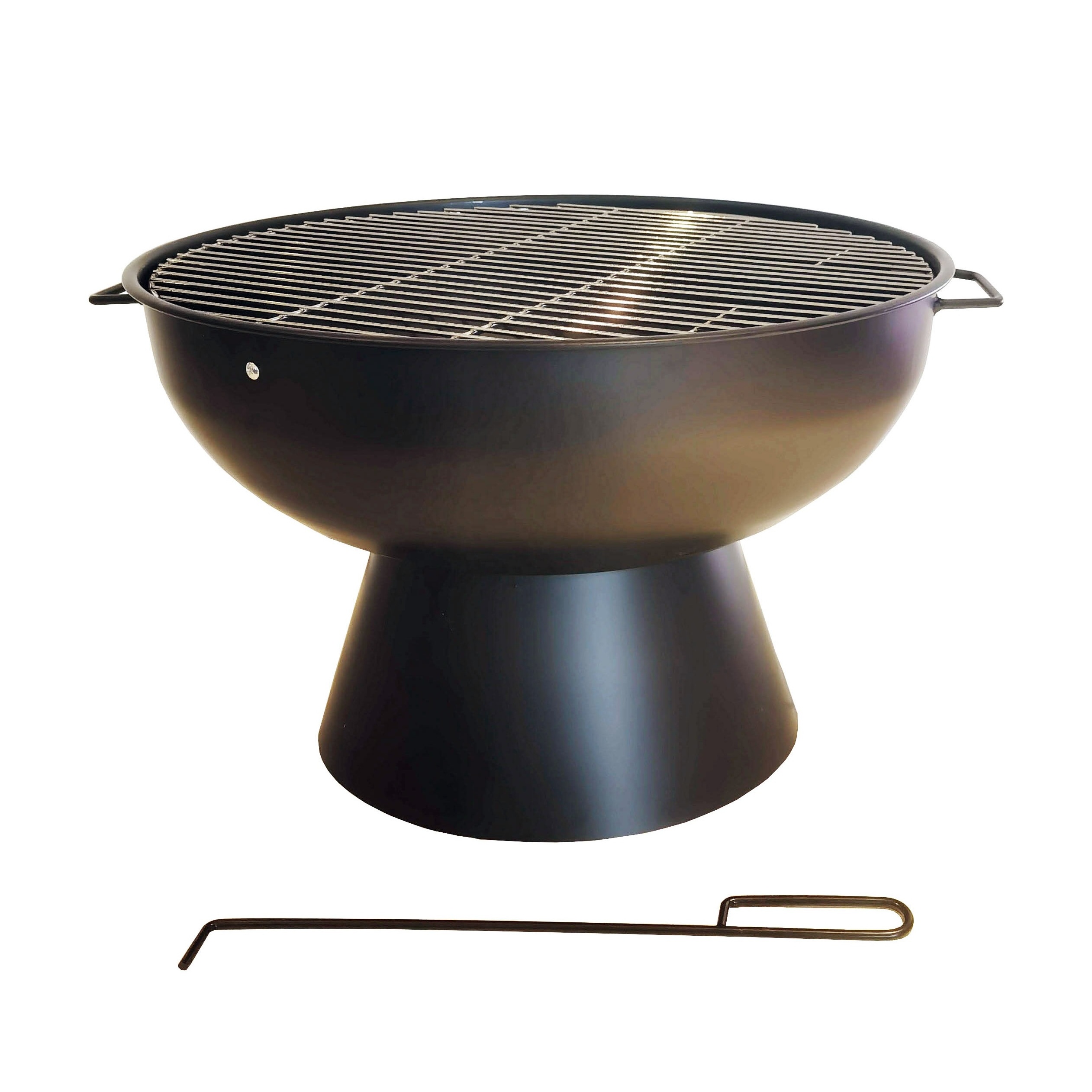 22inch outdoor garden fire bowl with cooking grid and mesh cover wood burning fire pit