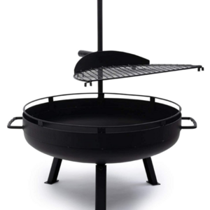 Outdoor  Fire Pit with Cooking Grill Adjustable Grill Fire Pit